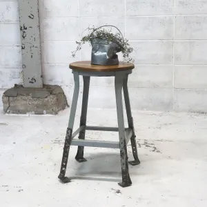 ビンテージ ウッド×メタル スツール