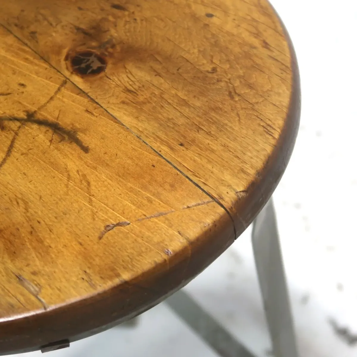 ビンテージ ウッド×メタル スツール