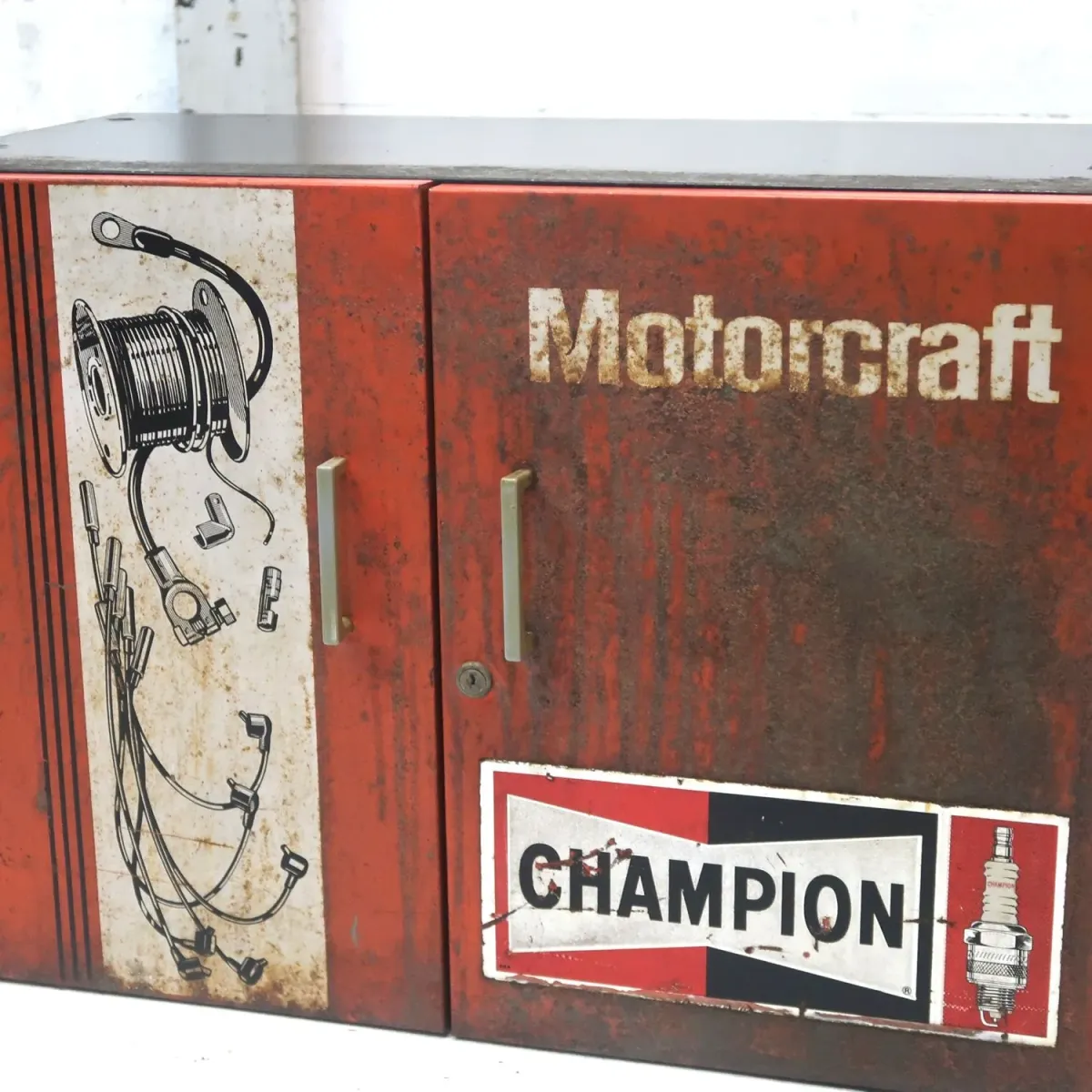 Motorcraft ビンテージ パーツキャビネット