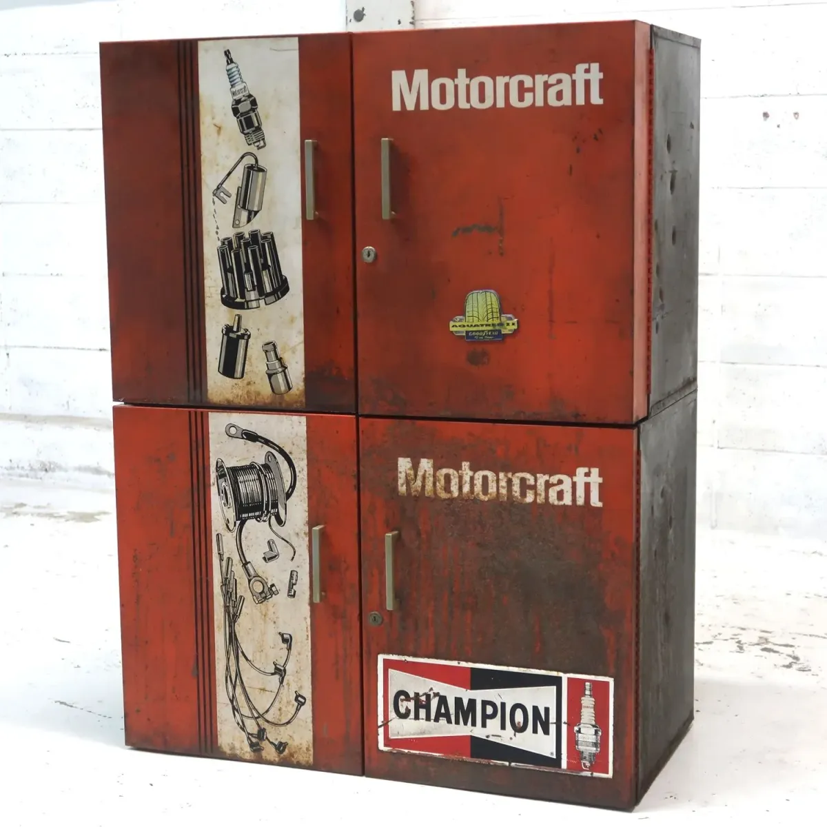 Motorcraft ビンテージ パーツキャビネット