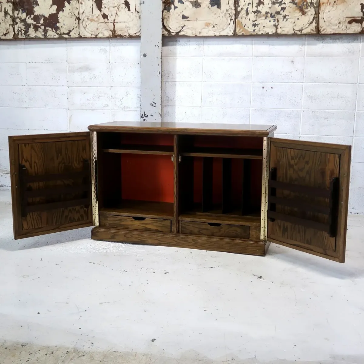 アンティーク レコードキャビネット オーク