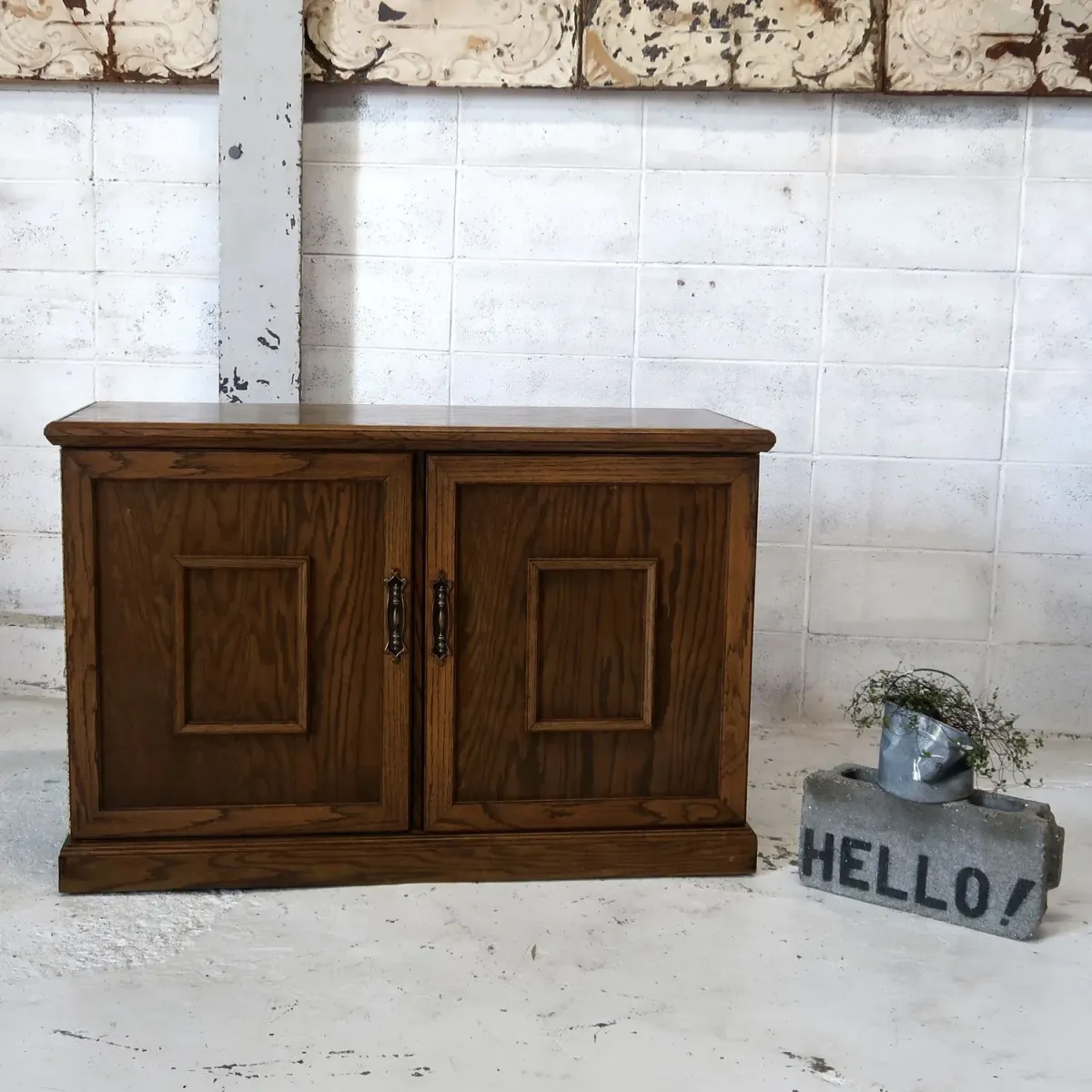 アンティーク レコードキャビネット オーク