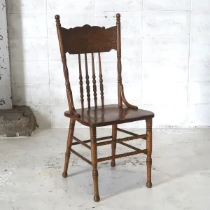 アンティーク ウッド ハイバックチェア