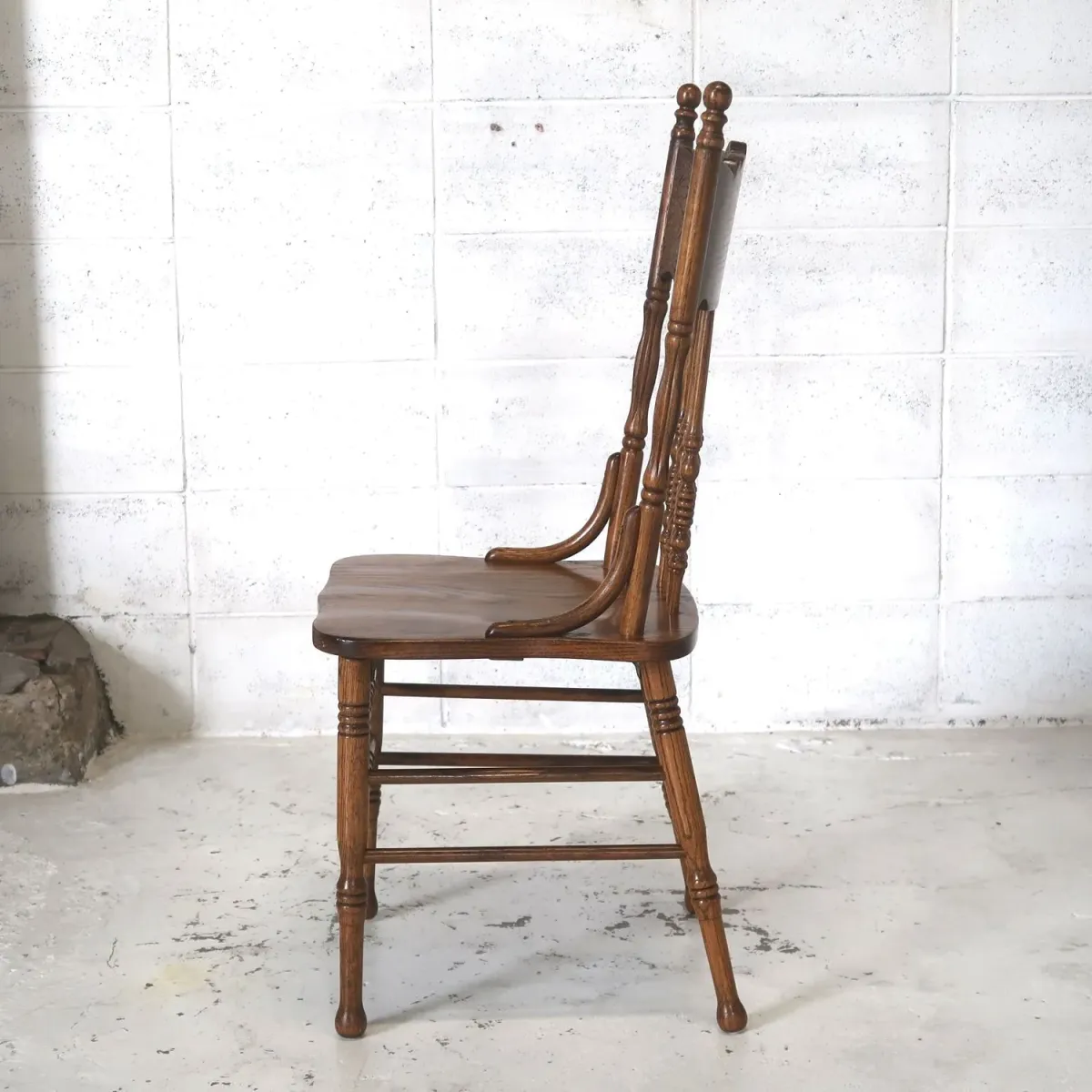 アンティーク ウッド ハイバックチェア