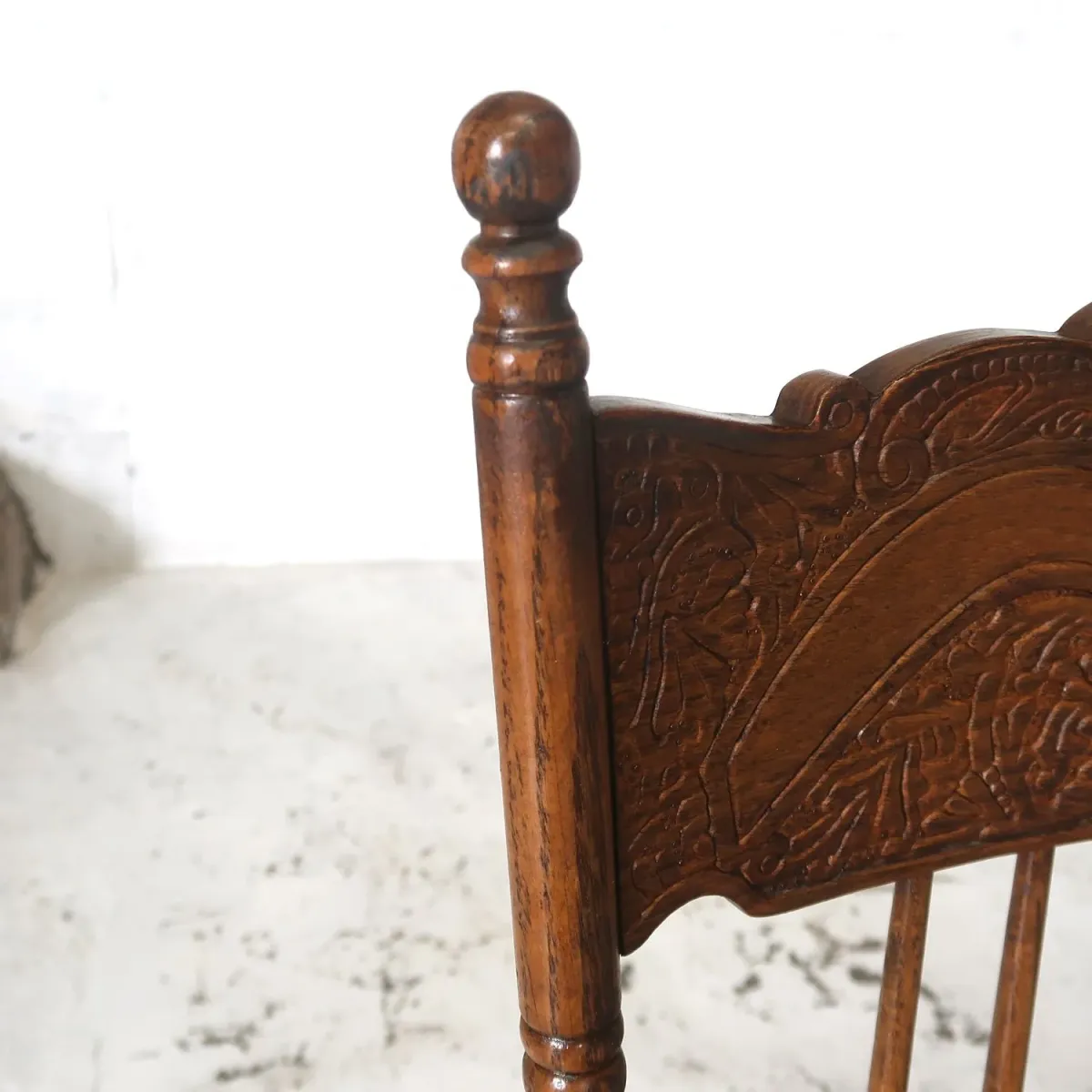 アンティーク ウッド ハイバックチェア