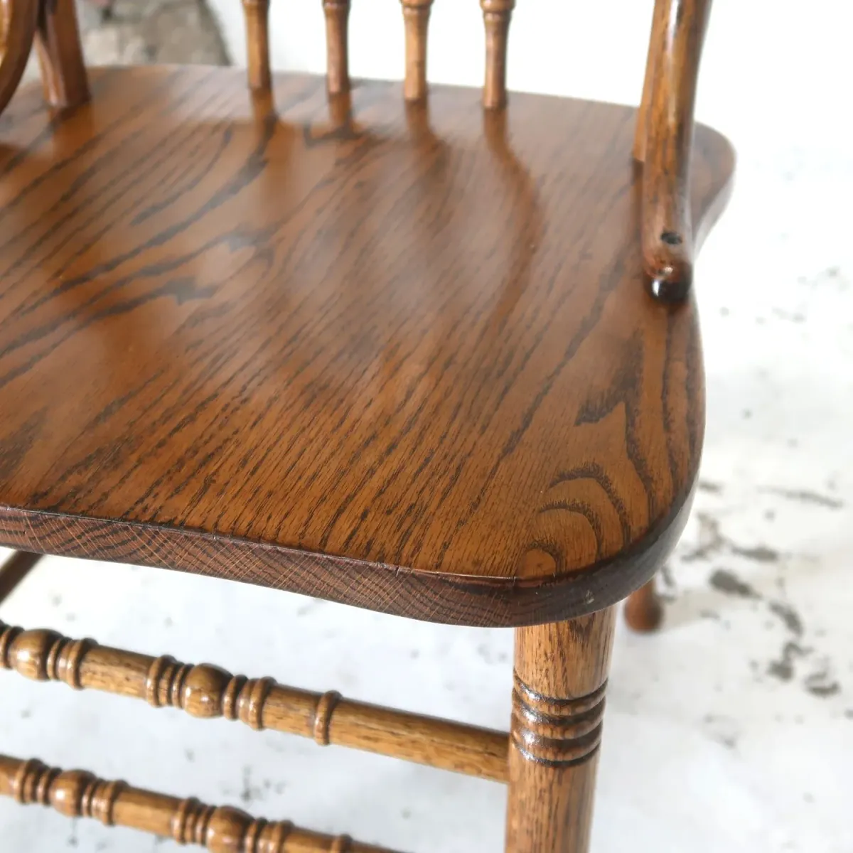 アンティーク ウッド ハイバックチェア