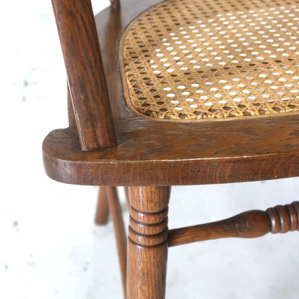 アンティーク ラタン×オークウッド アームチェア