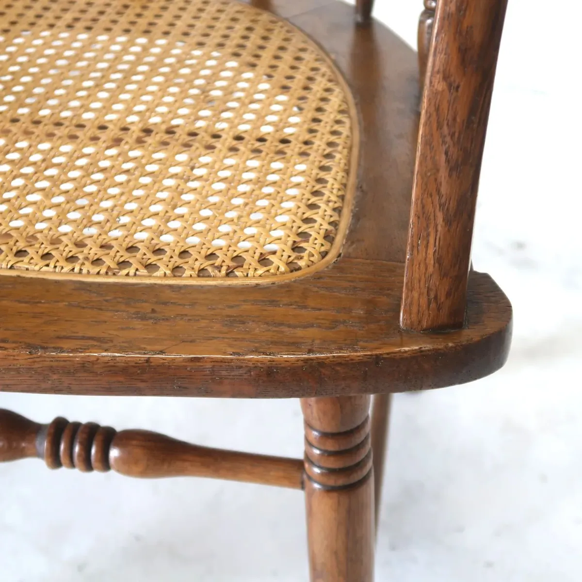 アンティーク ラタン×オークウッド アームチェア