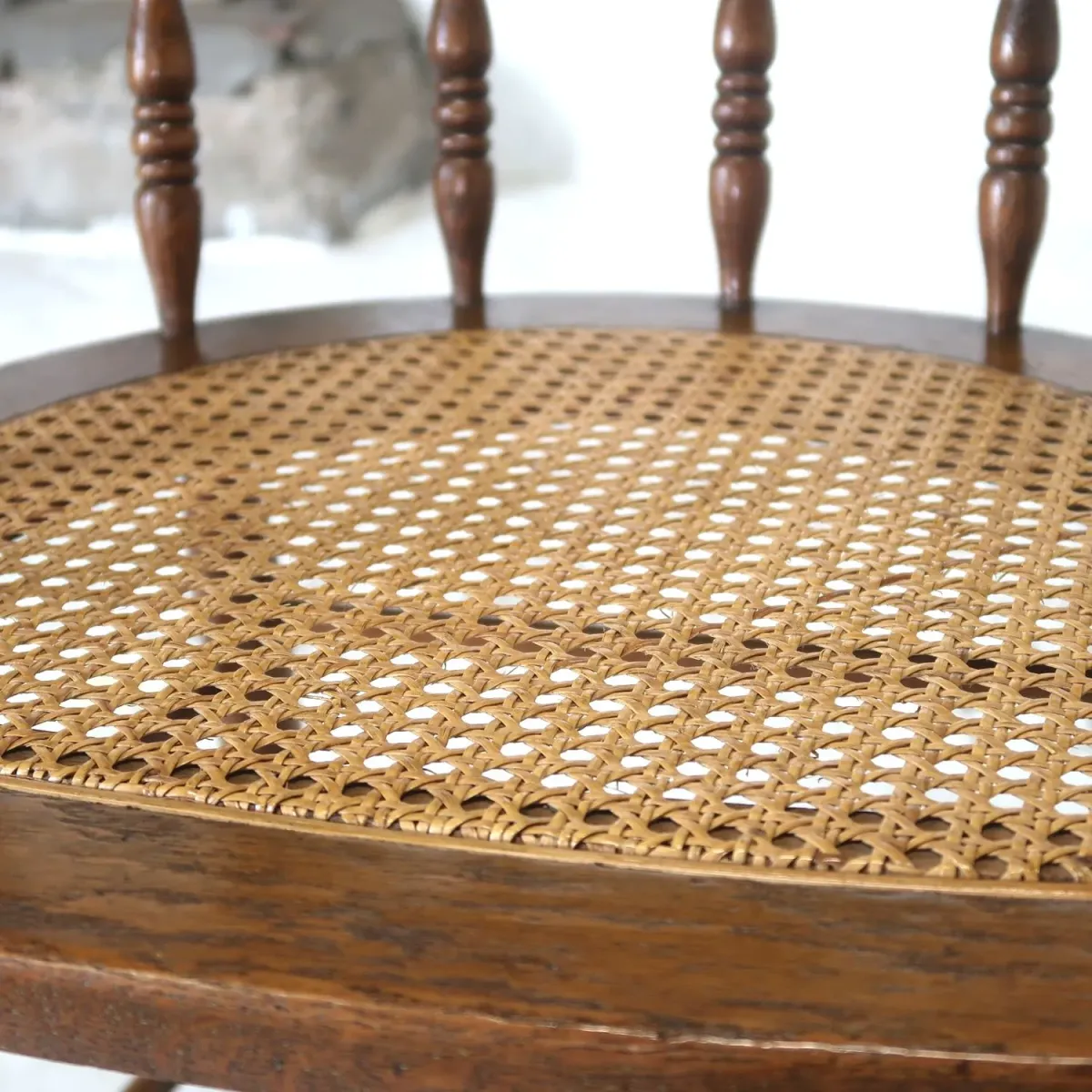 アンティーク ラタン×オークウッド アームチェア