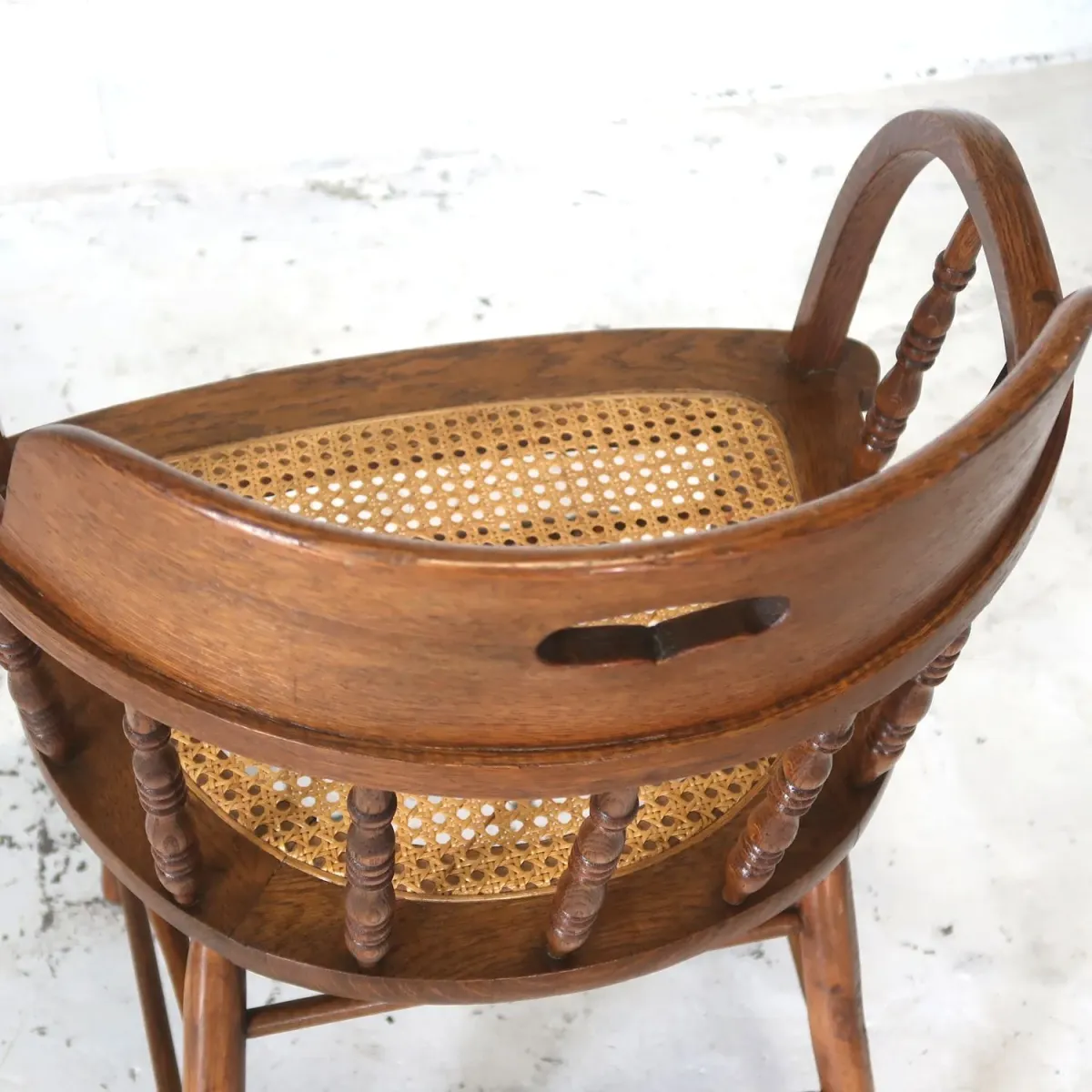 アンティーク ラタン×オークウッド アームチェア