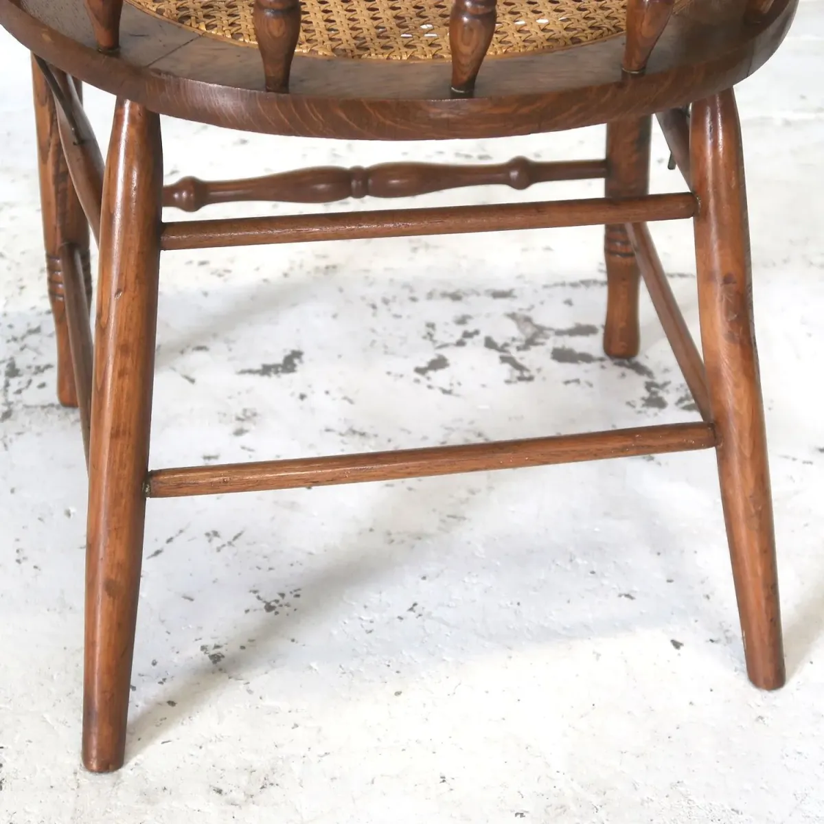 アンティーク ラタン×オークウッド アームチェア