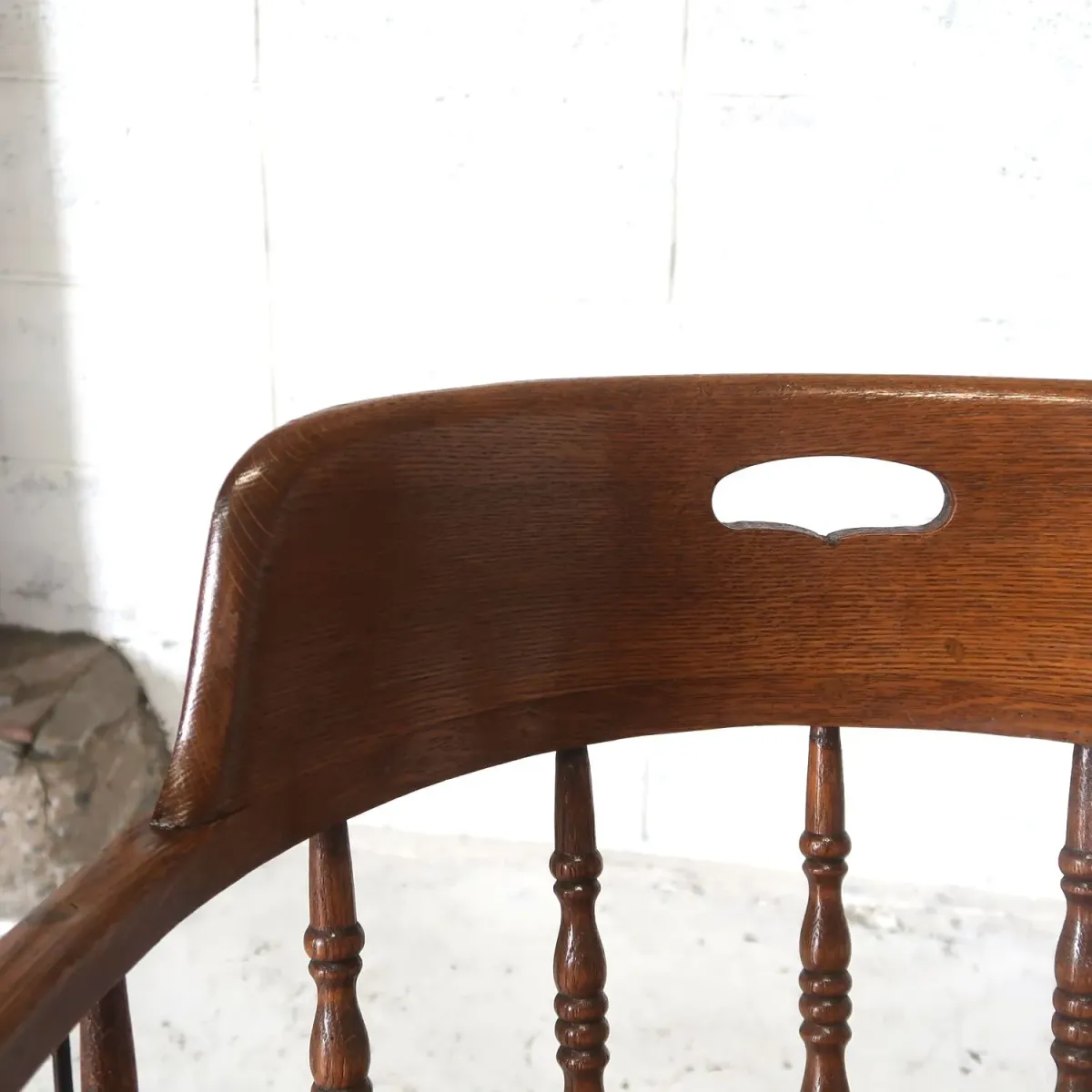 アンティーク ラタン×オークウッド アームチェア