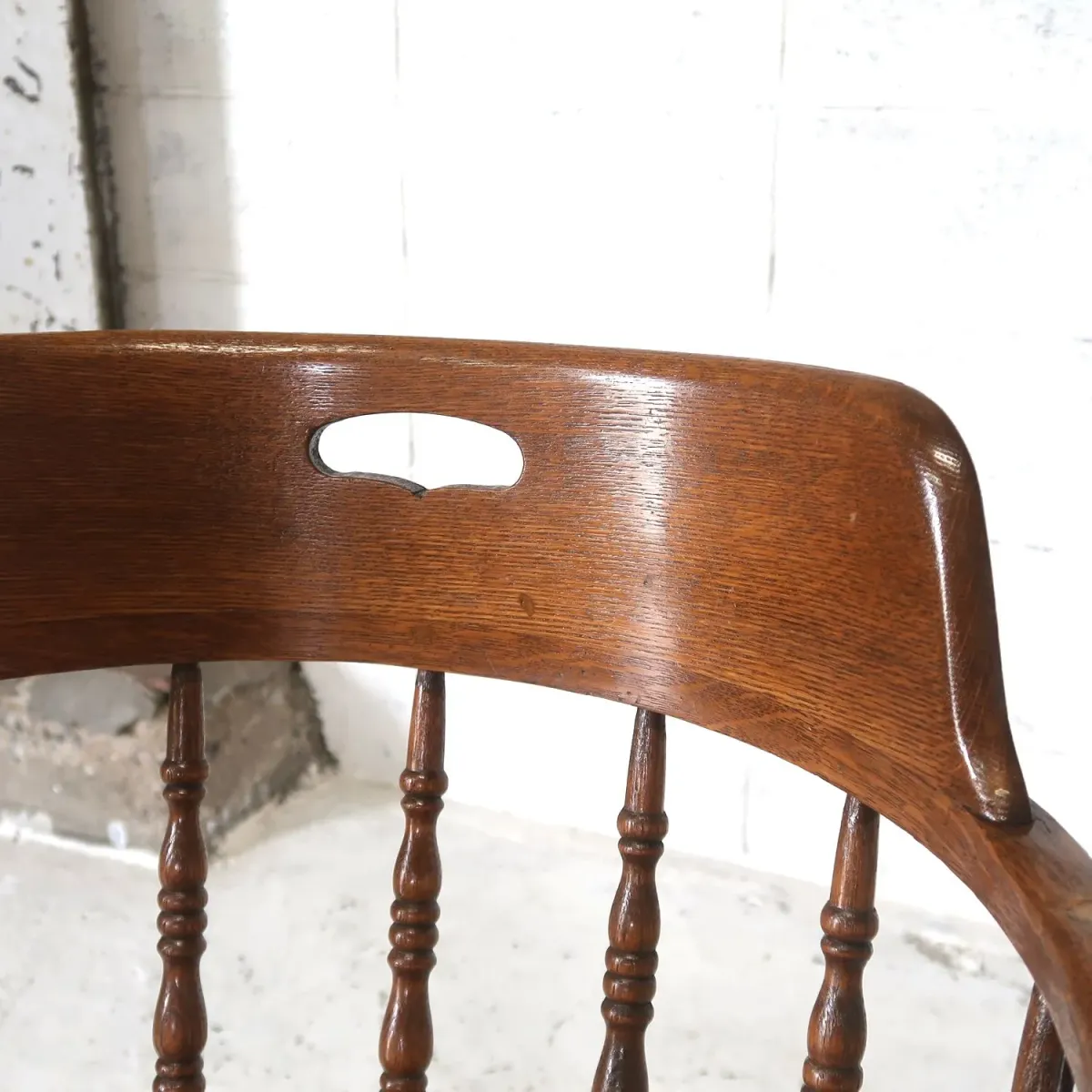 アンティーク ラタン×オークウッド アームチェア