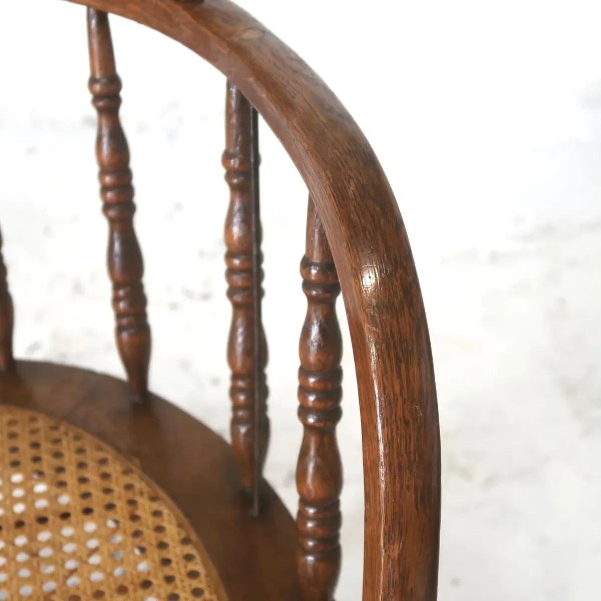 アンティーク ラタン×オークウッド アームチェア