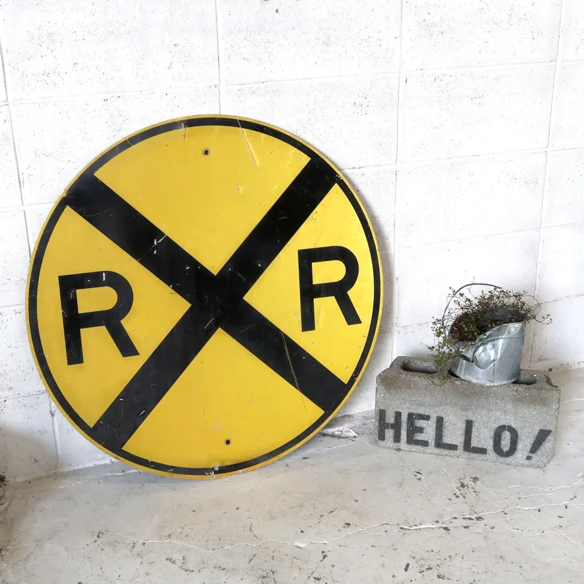 RAILROAD CROSSING ビンテージ ロードサイン