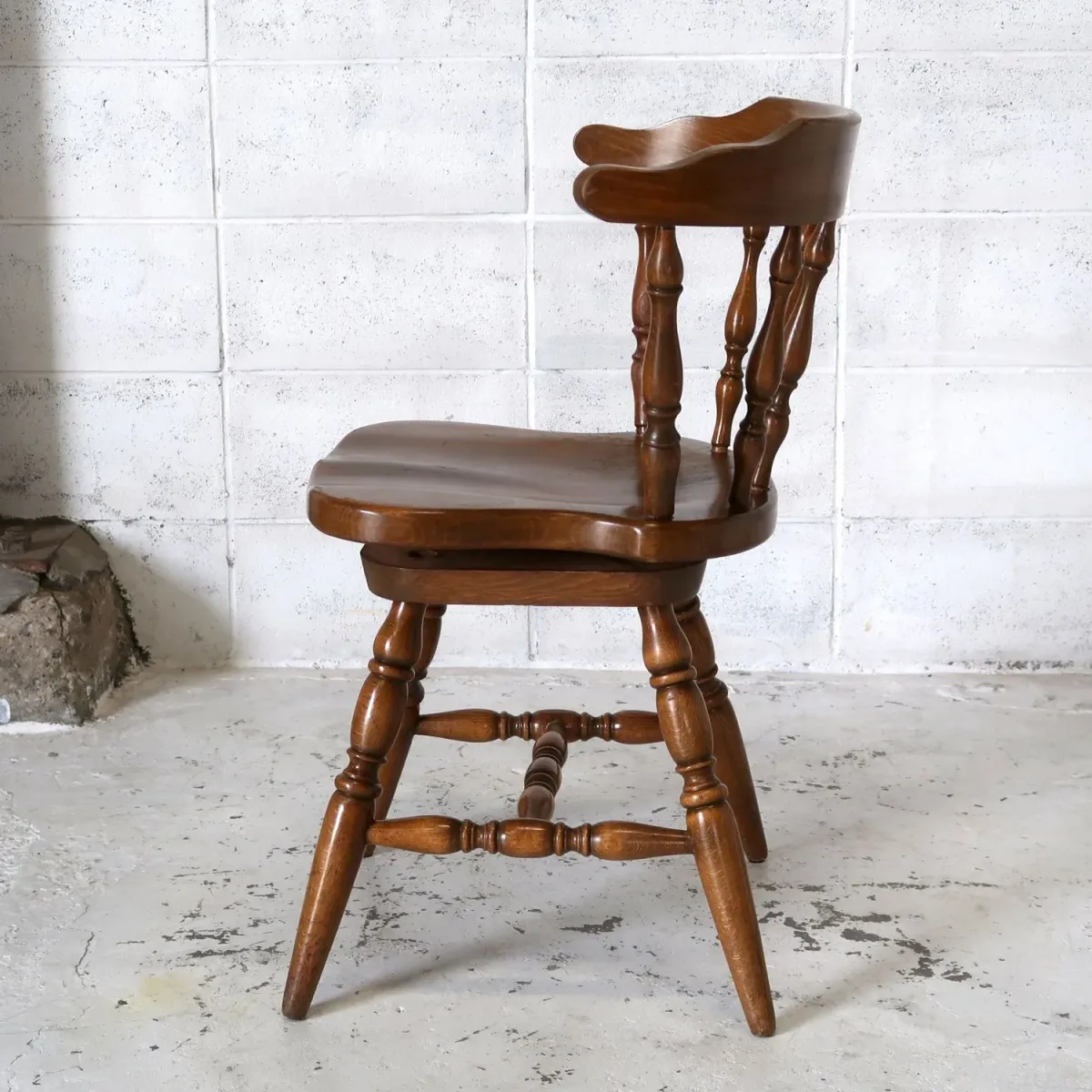 アンティーク ウッドチェア スイベル