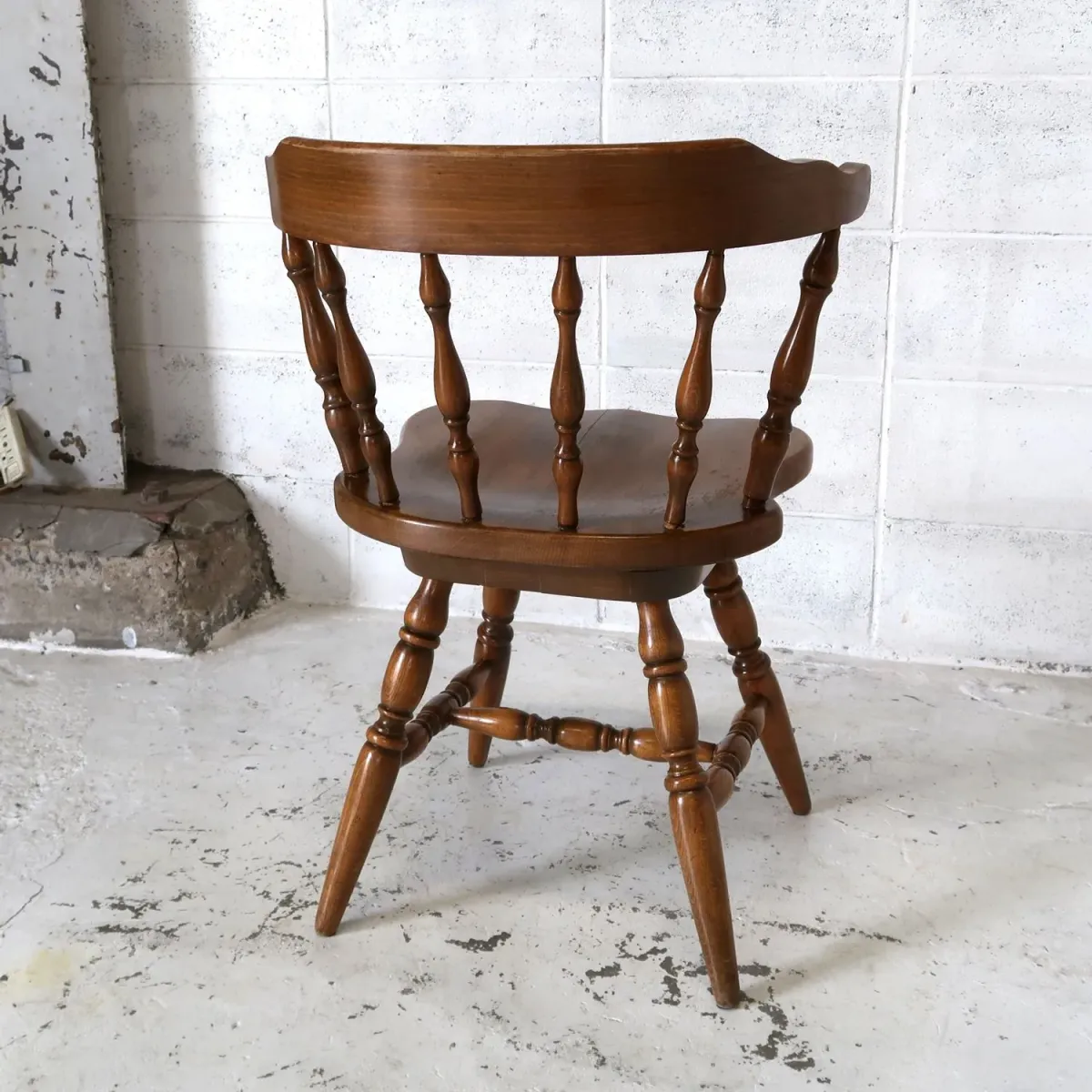 アンティーク ウッドチェア スイベル