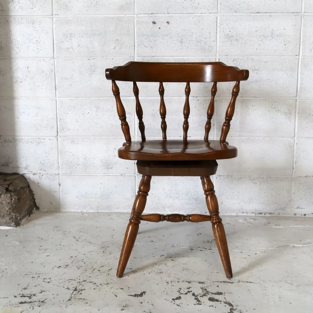 アンティーク ウッドチェア スイベル