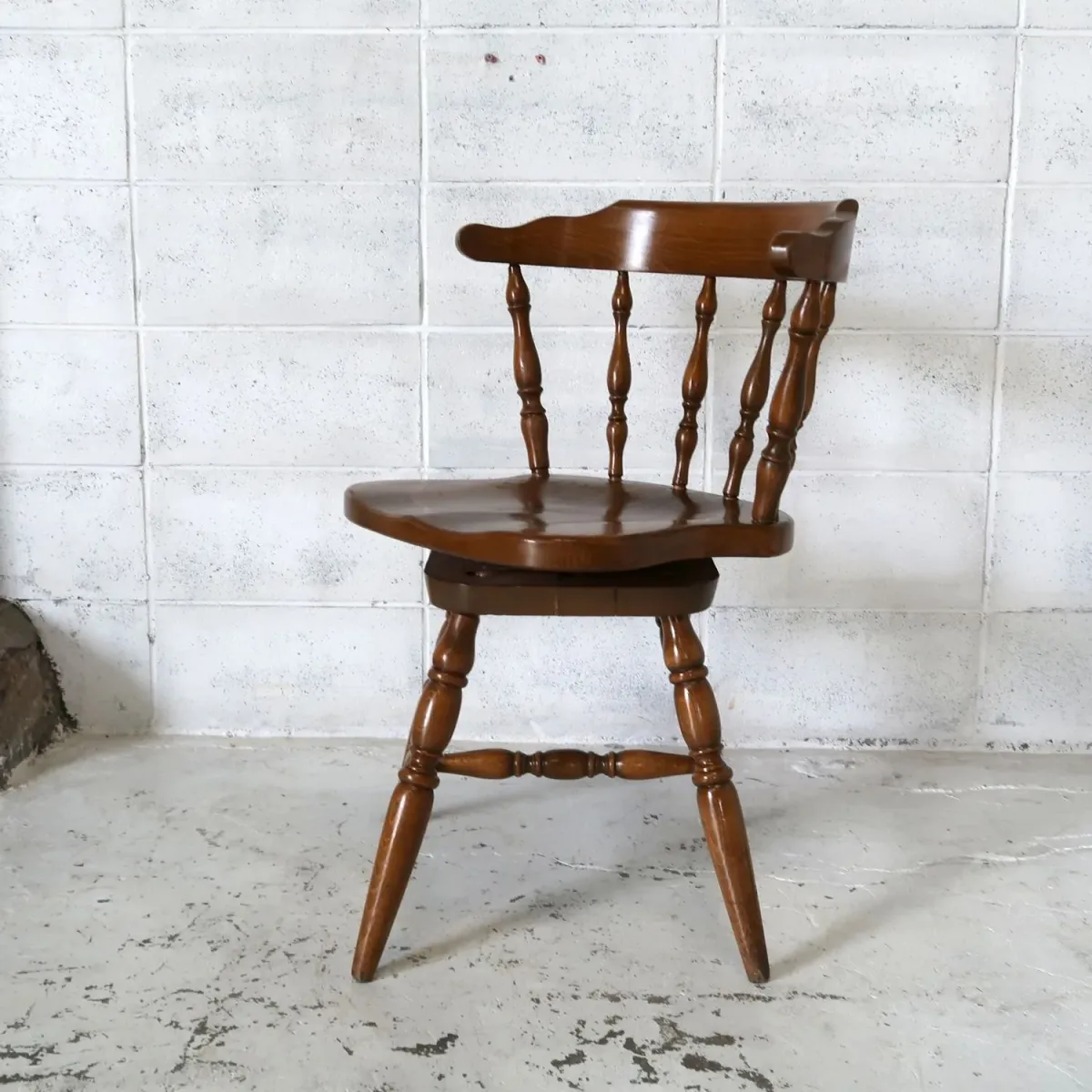 アンティーク ウッドチェア スイベル