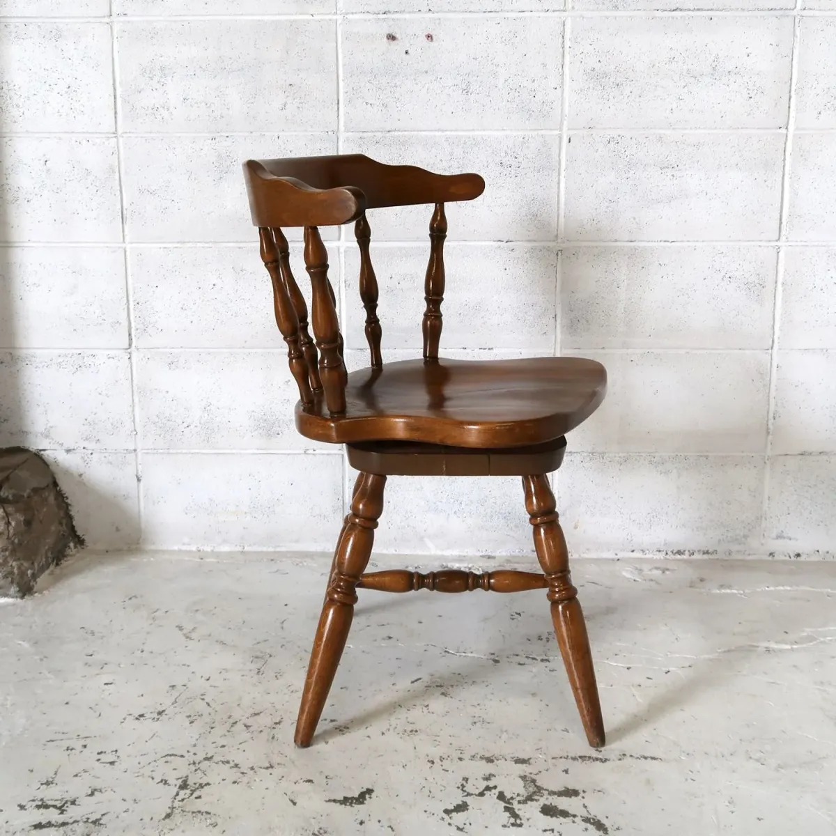 アンティーク ウッドチェア スイベル