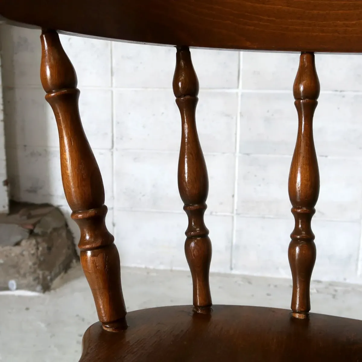 アンティーク ウッドチェア スイベル