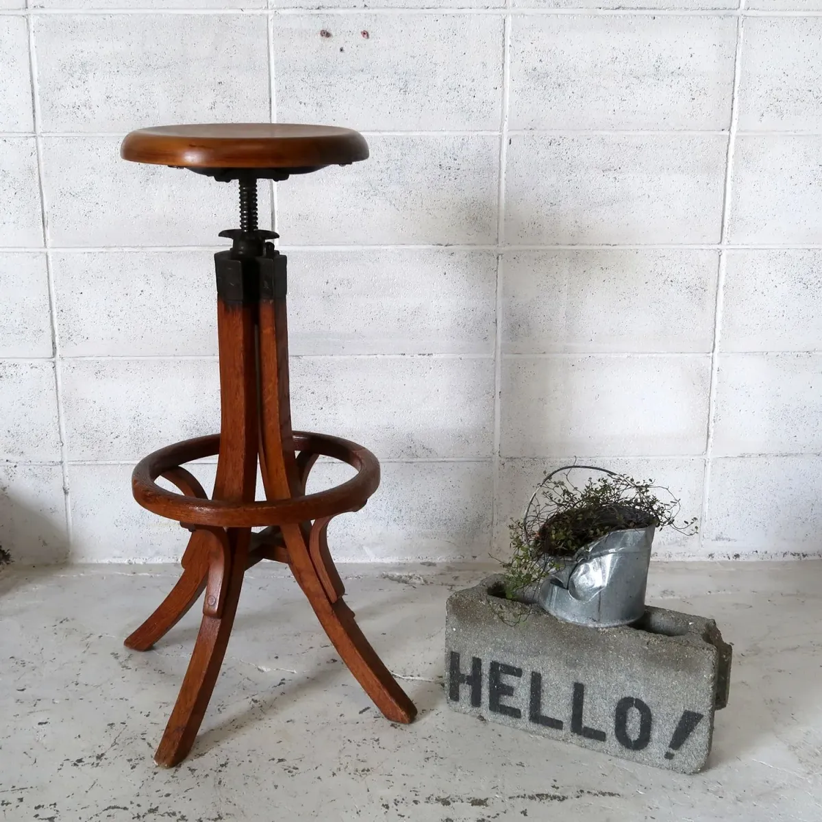 30〜40's アンティーク ウッドスツール