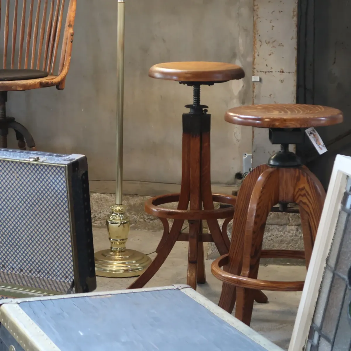 30〜40's アンティーク ウッドスツール