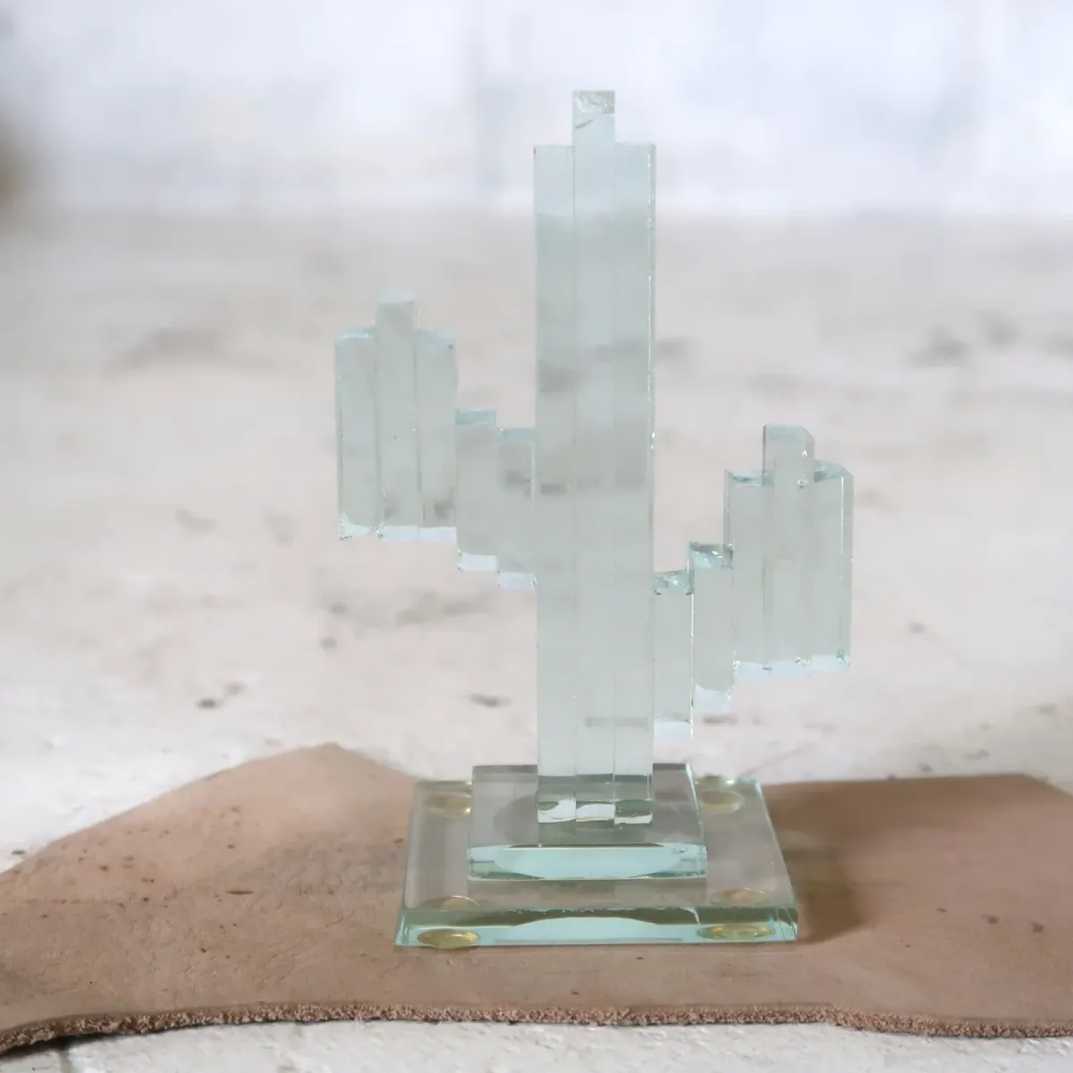 ビンテージ ガラスオブジェ サボテン