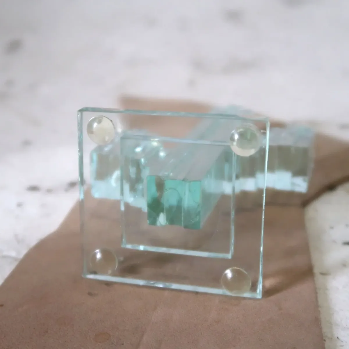 ビンテージ ガラスオブジェ サボテン