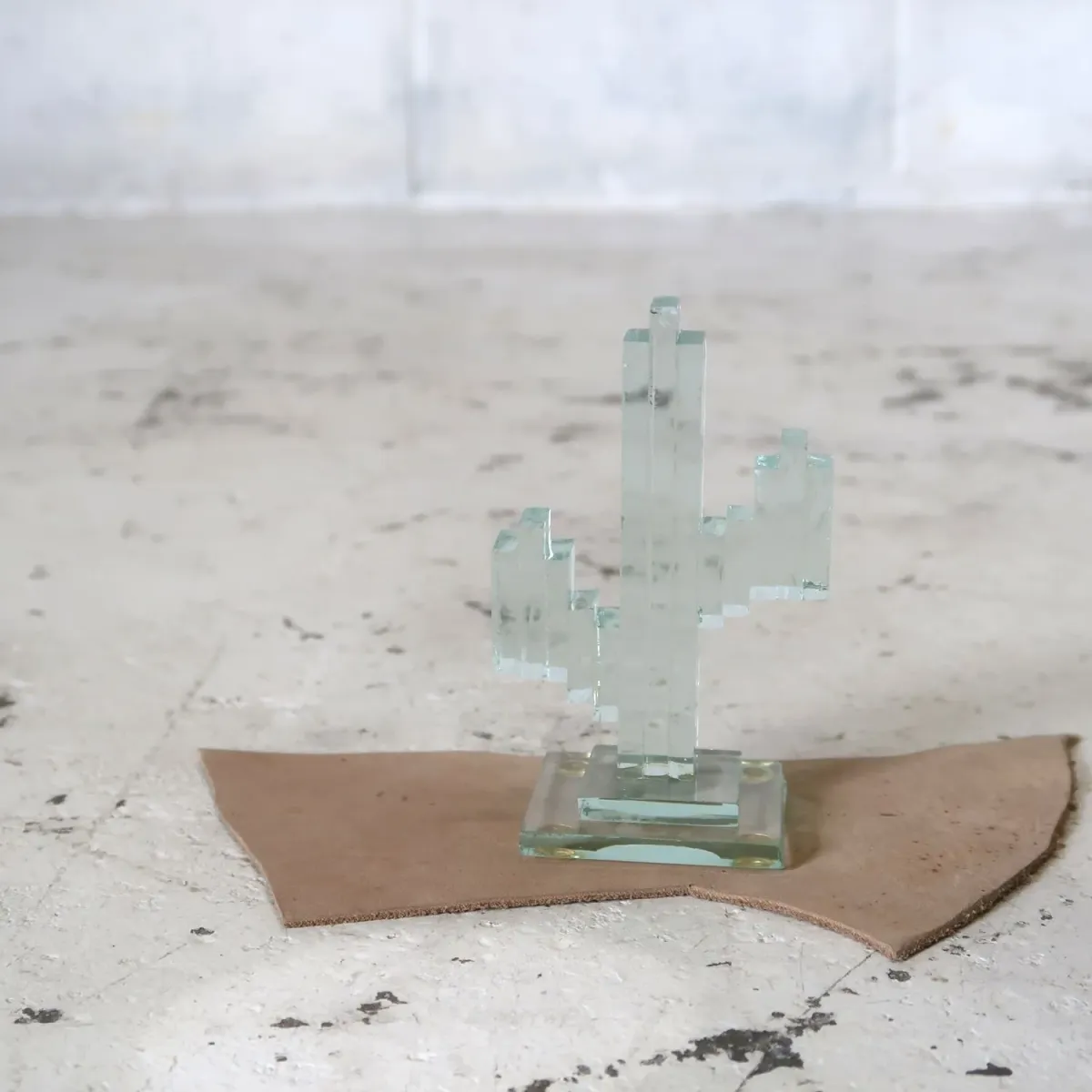 ビンテージ ガラスオブジェ サボテン