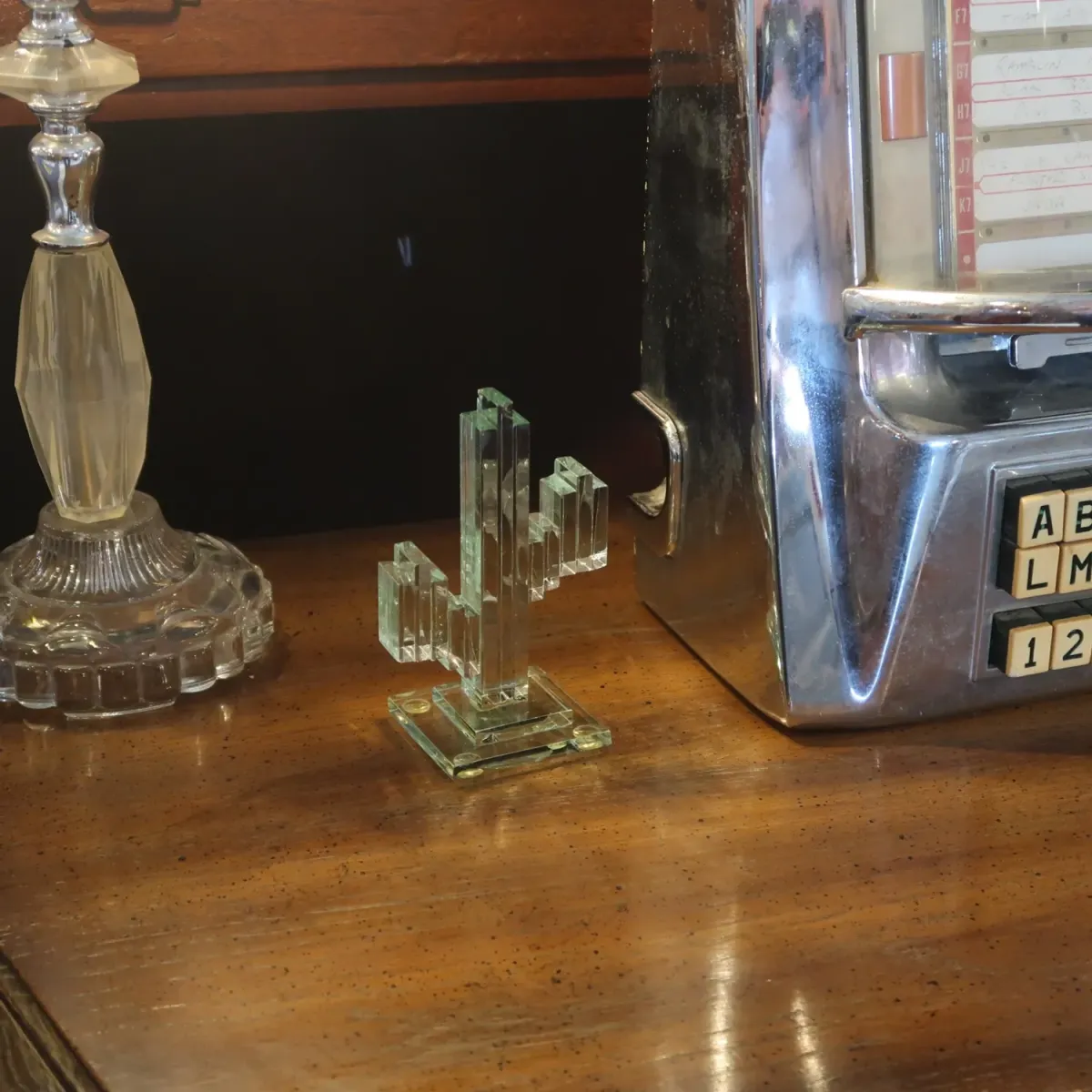 ビンテージ ガラスオブジェ サボテン