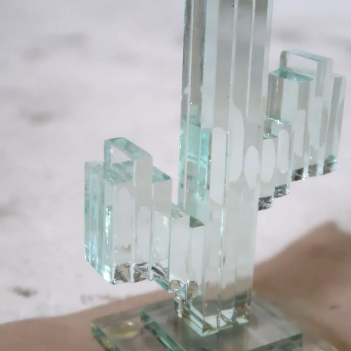 ビンテージ ガラスオブジェ サボテン