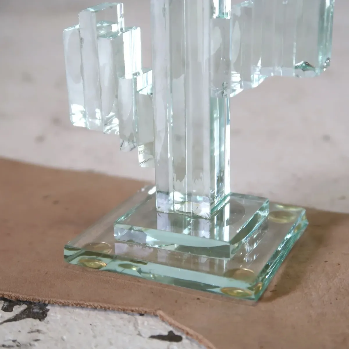 ビンテージ ガラスオブジェ サボテン