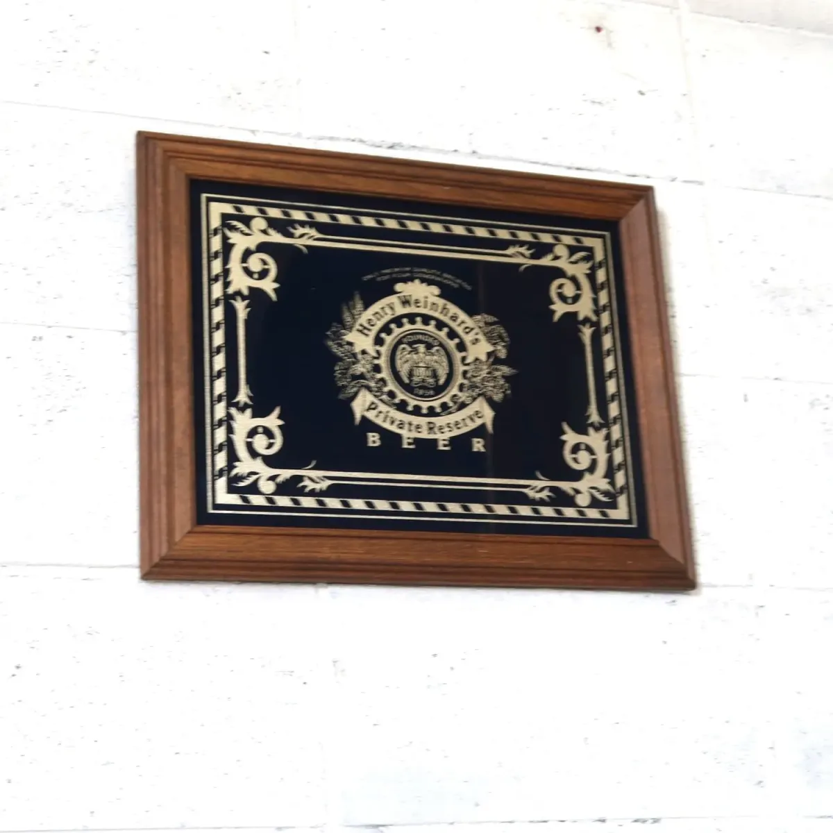 Henry Weinhard's ビンテージ パブミラー