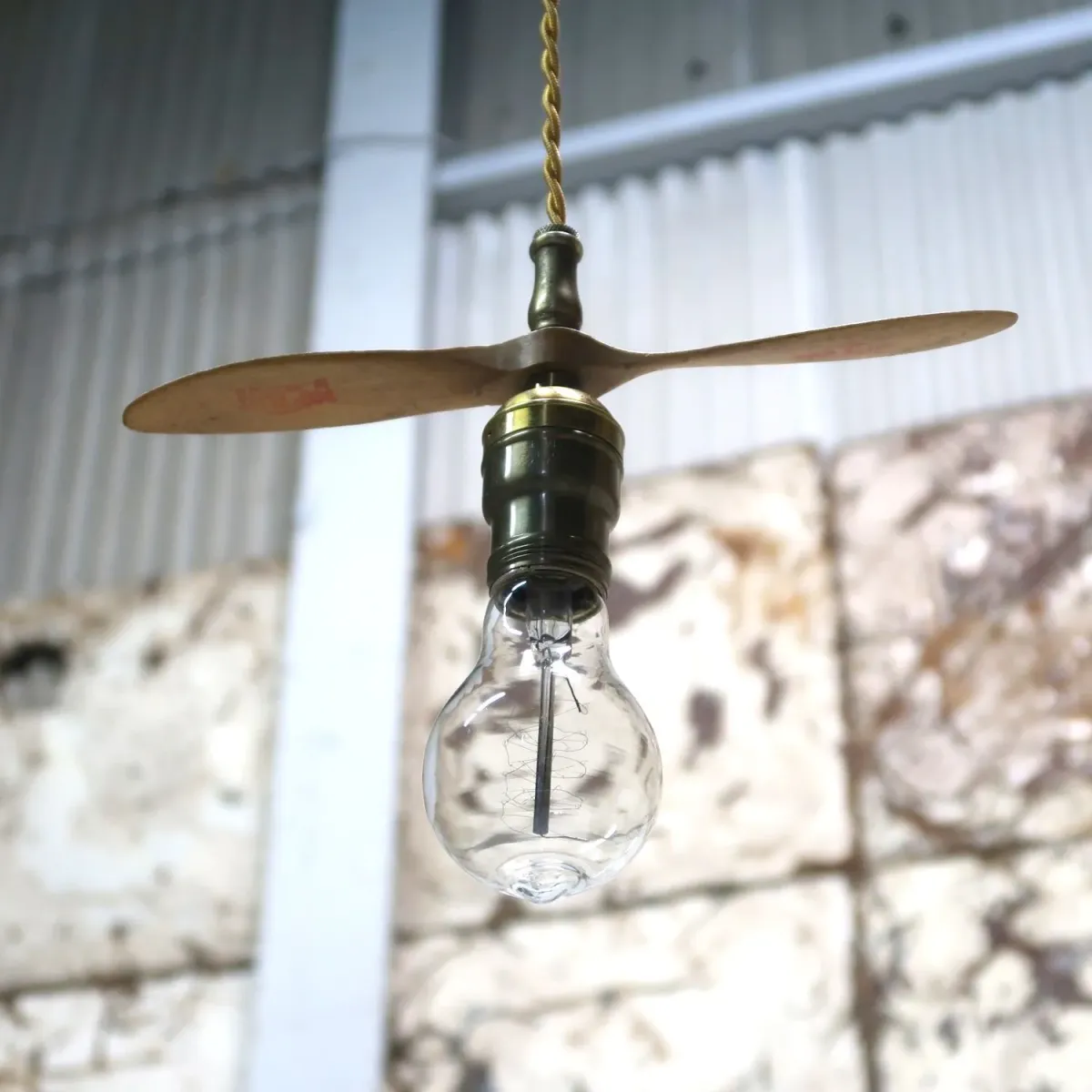 ビンテージ プロペラ カスタムペンダントランプ