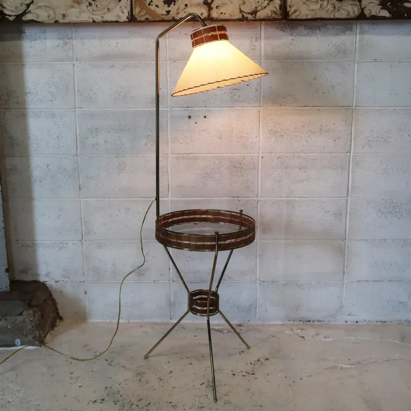 Tony Paul ミッドセンチュリー ガラステーブル フロアランプ