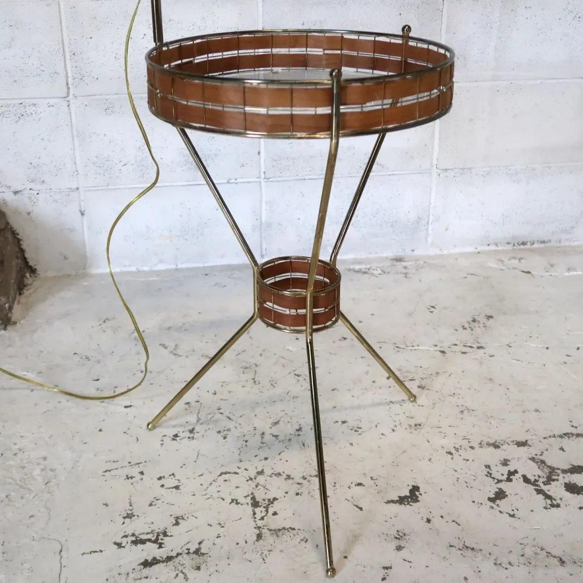 Tony Paul ミッドセンチュリー ガラステーブル フロアランプ