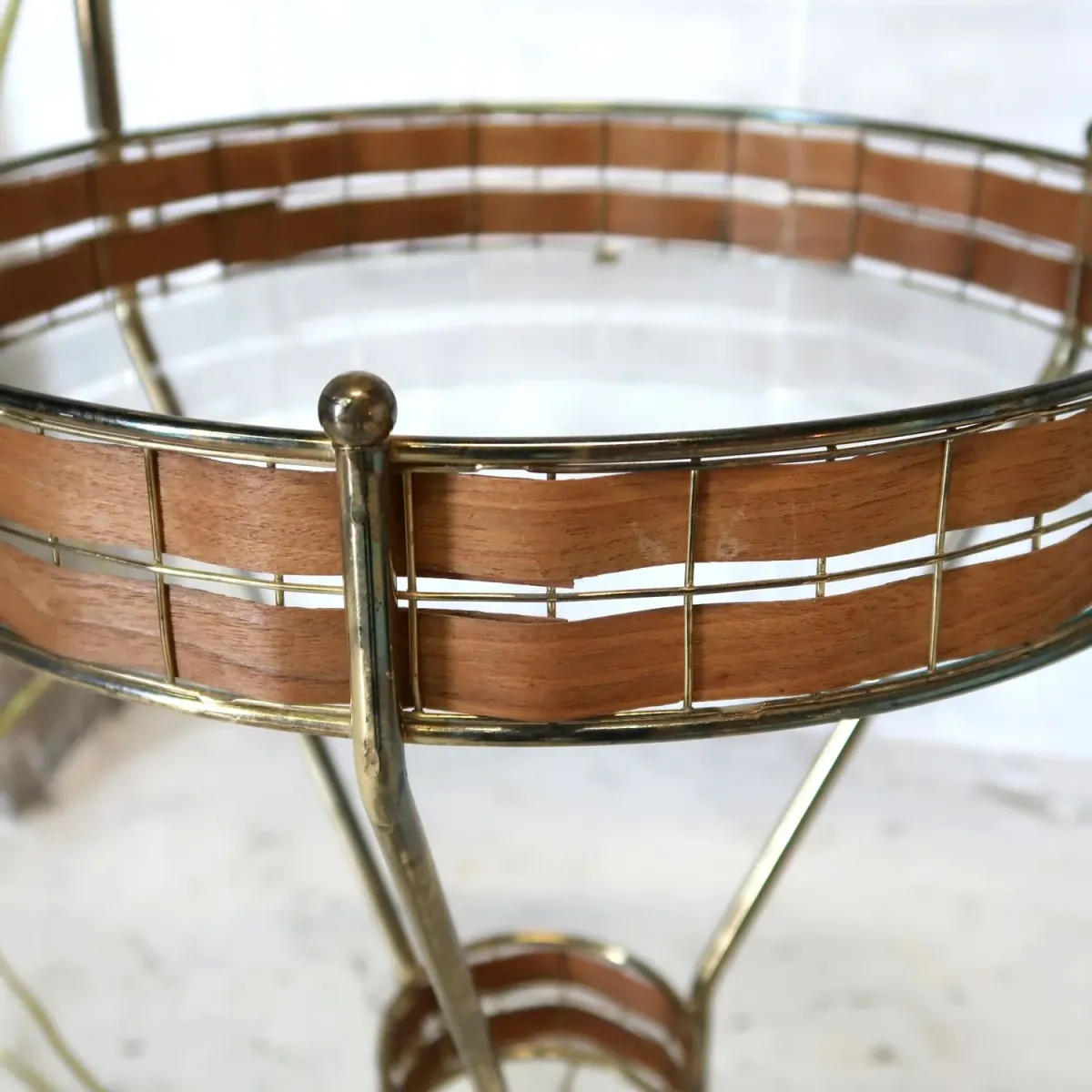 Tony Paul ミッドセンチュリー ガラステーブル フロアランプ