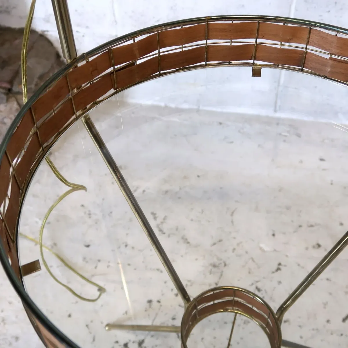 Tony Paul ミッドセンチュリー ガラステーブル フロアランプ