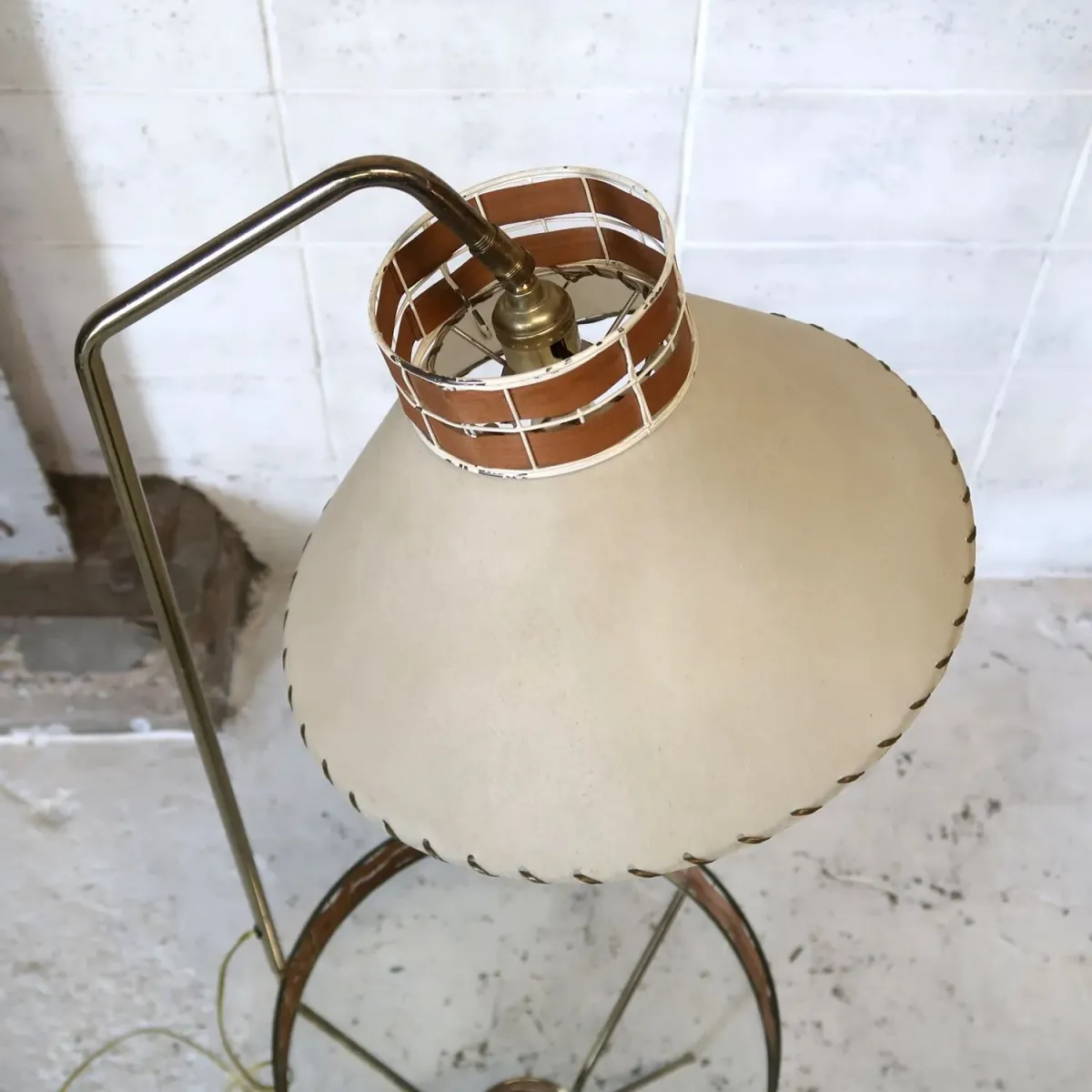 Tony Paul ミッドセンチュリー ガラステーブル フロアランプ