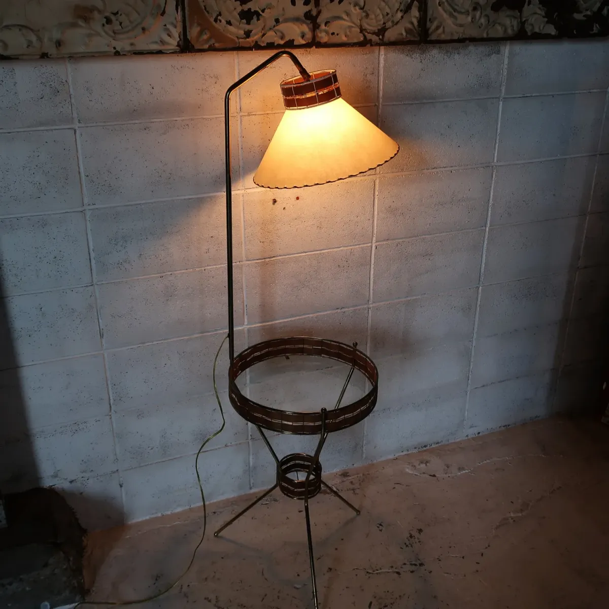 Tony Paul ミッドセンチュリー ガラステーブル フロアランプ