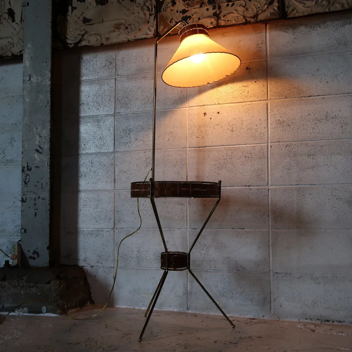 Tony Paul ミッドセンチュリー ガラステーブル フロアランプ