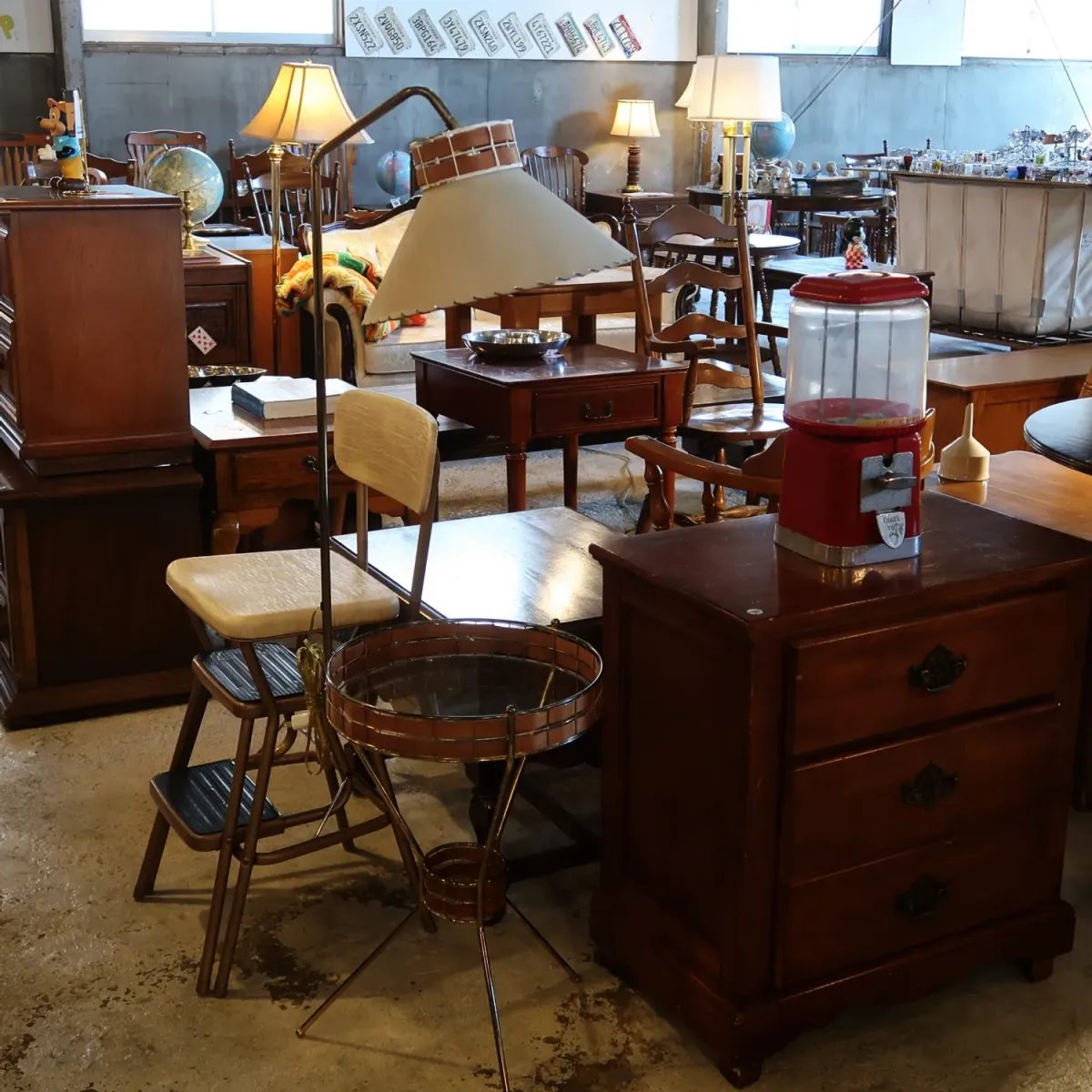 Tony Paul ミッドセンチュリー ガラステーブル フロアランプ