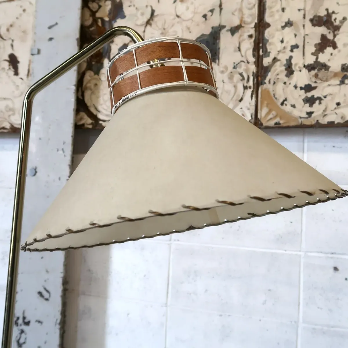 Tony Paul ミッドセンチュリー ガラステーブル フロアランプ