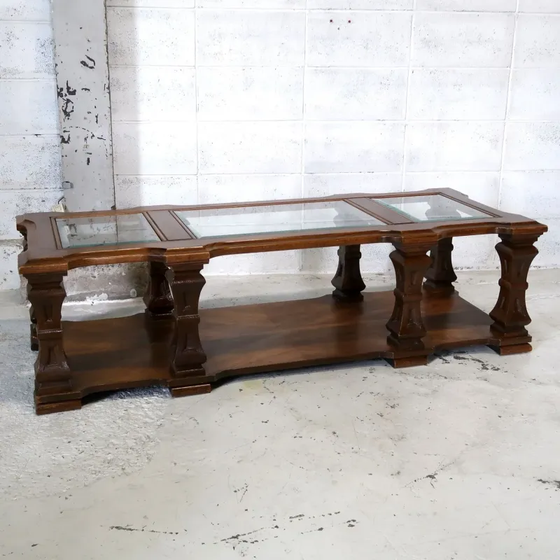 MERSMAN アンティーク コーヒーテーブル ガラストップ