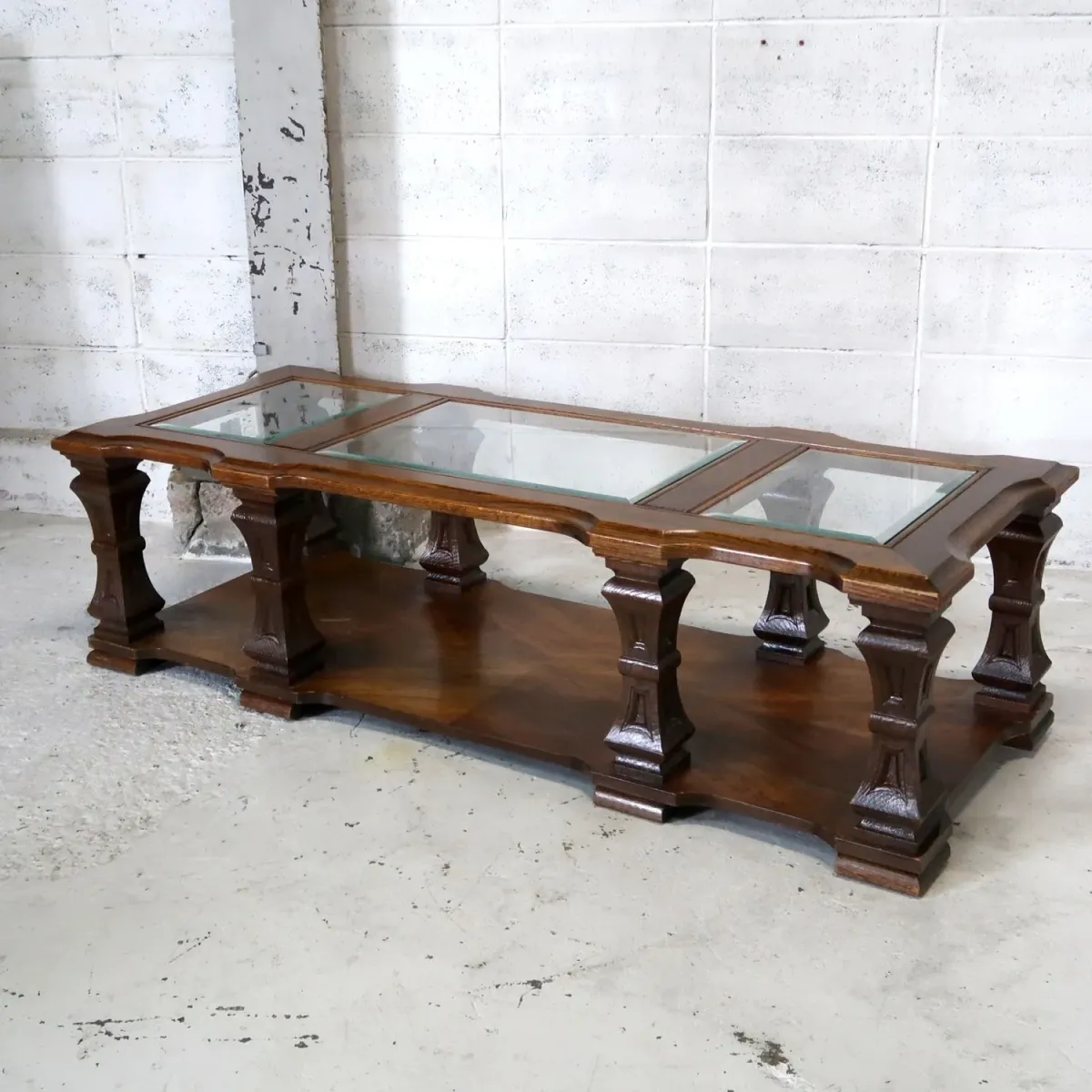 MERSMAN アンティーク コーヒーテーブル ガラストップ