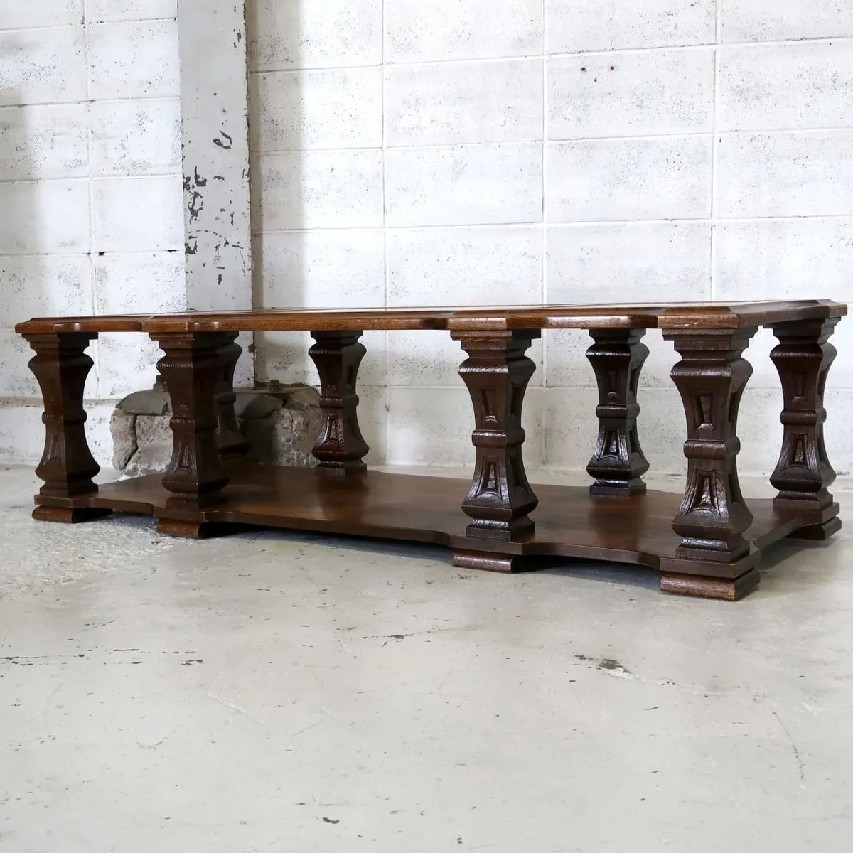 MERSMAN アンティーク コーヒーテーブル ガラストップ