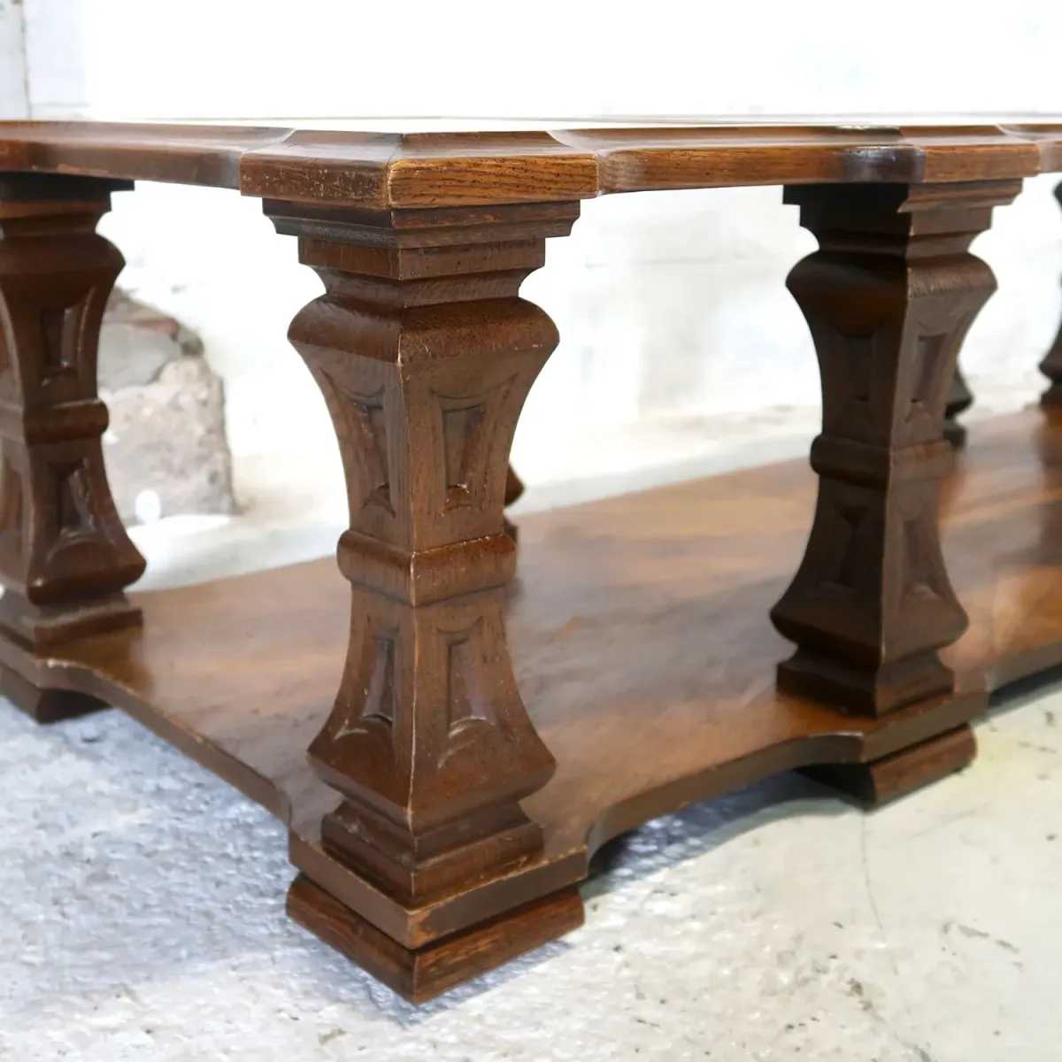 MERSMAN アンティーク コーヒーテーブル ガラストップ