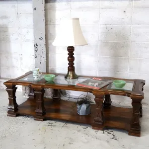 MERSMAN アンティーク コーヒーテーブル ガラストップ