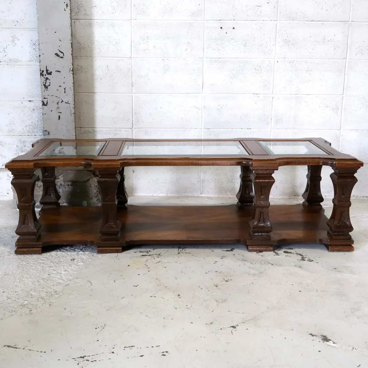 MERSMAN アンティーク コーヒーテーブル ガラストップ